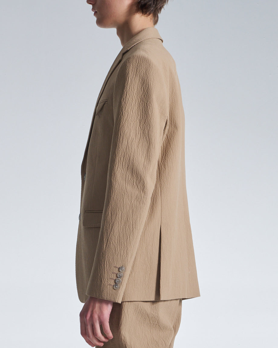 HARRISON WONG / Crepe Cotton Standard Fit Blazer - Peanut