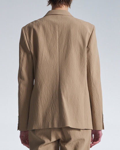 HARRISON WONG / Crepe Cotton Standard Fit Blazer - Peanut