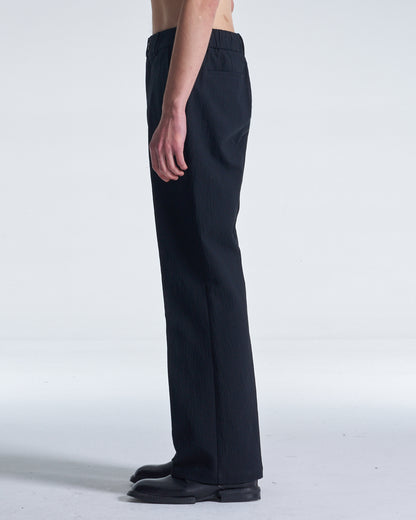 HARRISON WONG / Crepe Cotton Pants With Slight Bell Bottom - Black