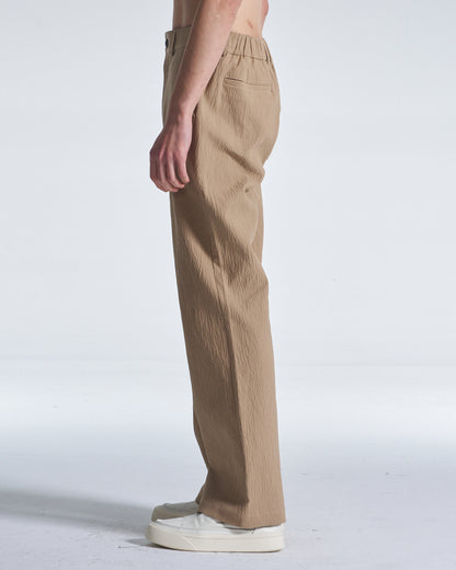 HARRISON WONG / Crepe Cotton Pants With Slight Bell Bottom - Peanut