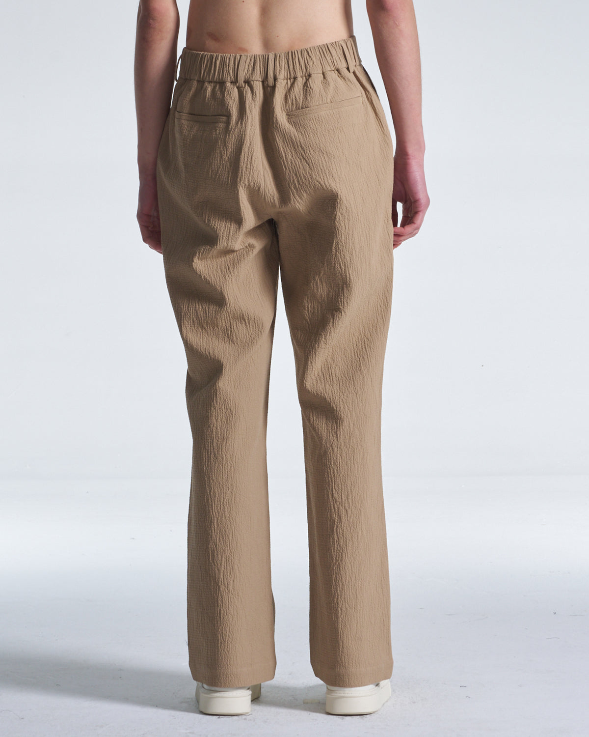 HARRISON WONG / Crepe Cotton Pants With Slight Bell Bottom - Peanut