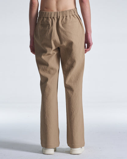 HARRISON WONG / Crepe Cotton Pants With Slight Bell Bottom - Peanut