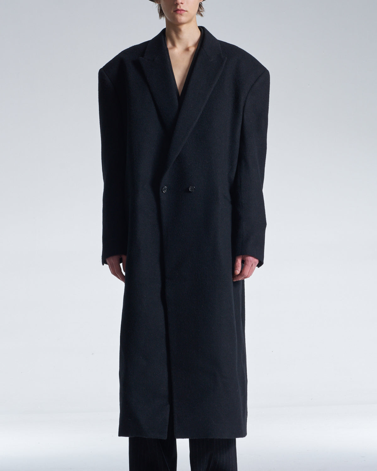 HARRISON WONG / Maxi DB Coat With Wide Shoulder