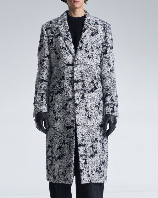 HARRISON WONG / Hairy Abstract Jacquard Long Coat