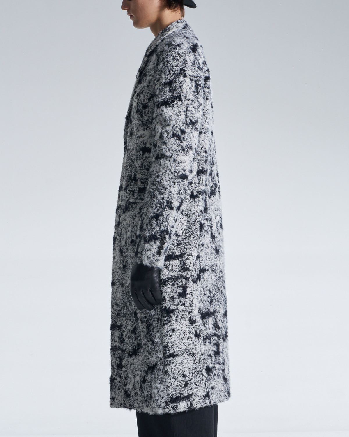 HARRISON WONG / Hairy Abstract Jacquard Long Coat
