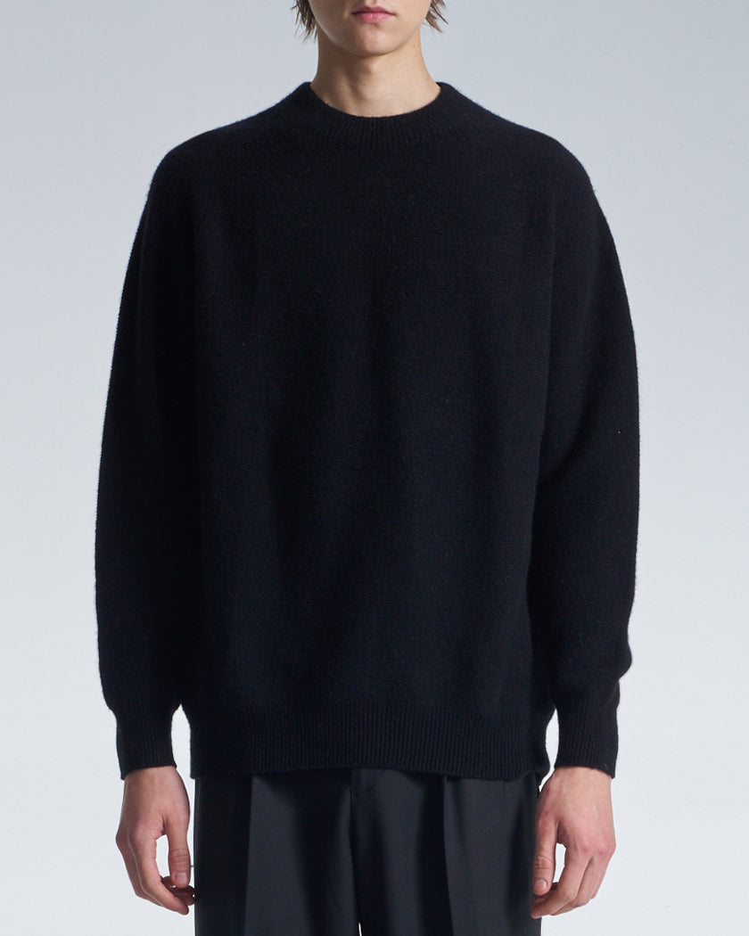 HARRISON WONG / Basic Wool Sweater With Horizontal Weave - Black
