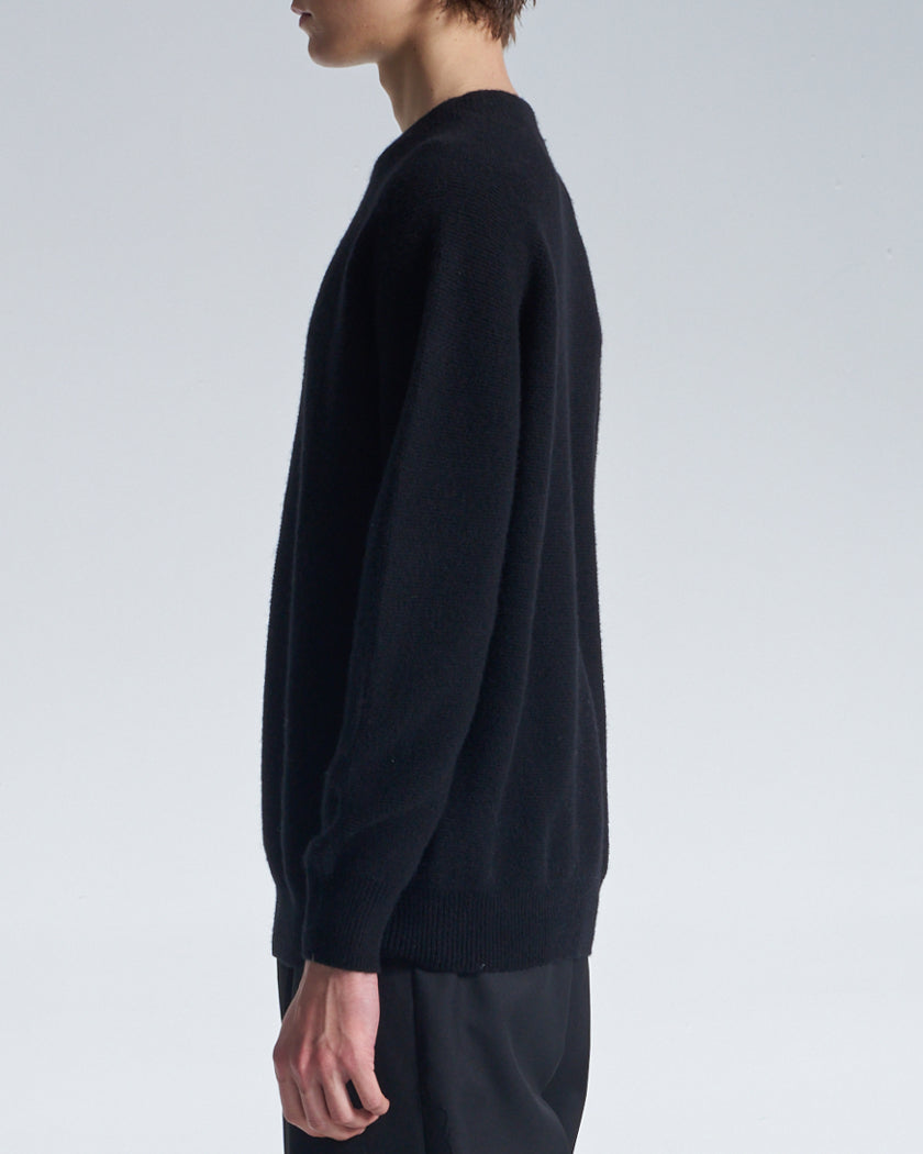 HARRISON WONG / Basic Wool Sweater With Horizontal Weave - Black