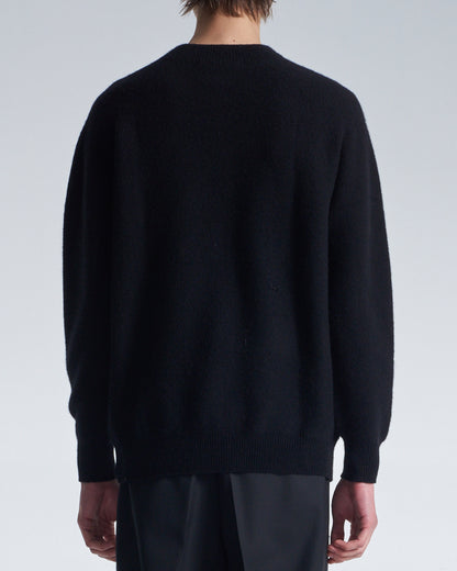 HARRISON WONG / Basic Wool Sweater With Horizontal Weave - Black
