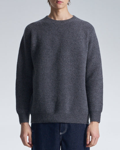 HARRISON WONG / Basic Wool Sweater With Horizontal Weave - Grey