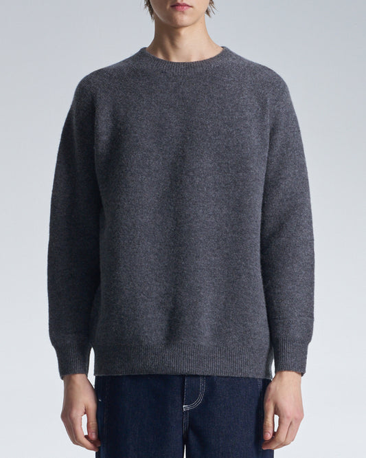 HARRISON WONG / Basic Wool Sweater With Horizontal Weave - Grey