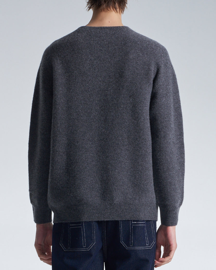HARRISON WONG / Basic Wool Sweater With Horizontal Weave - Grey