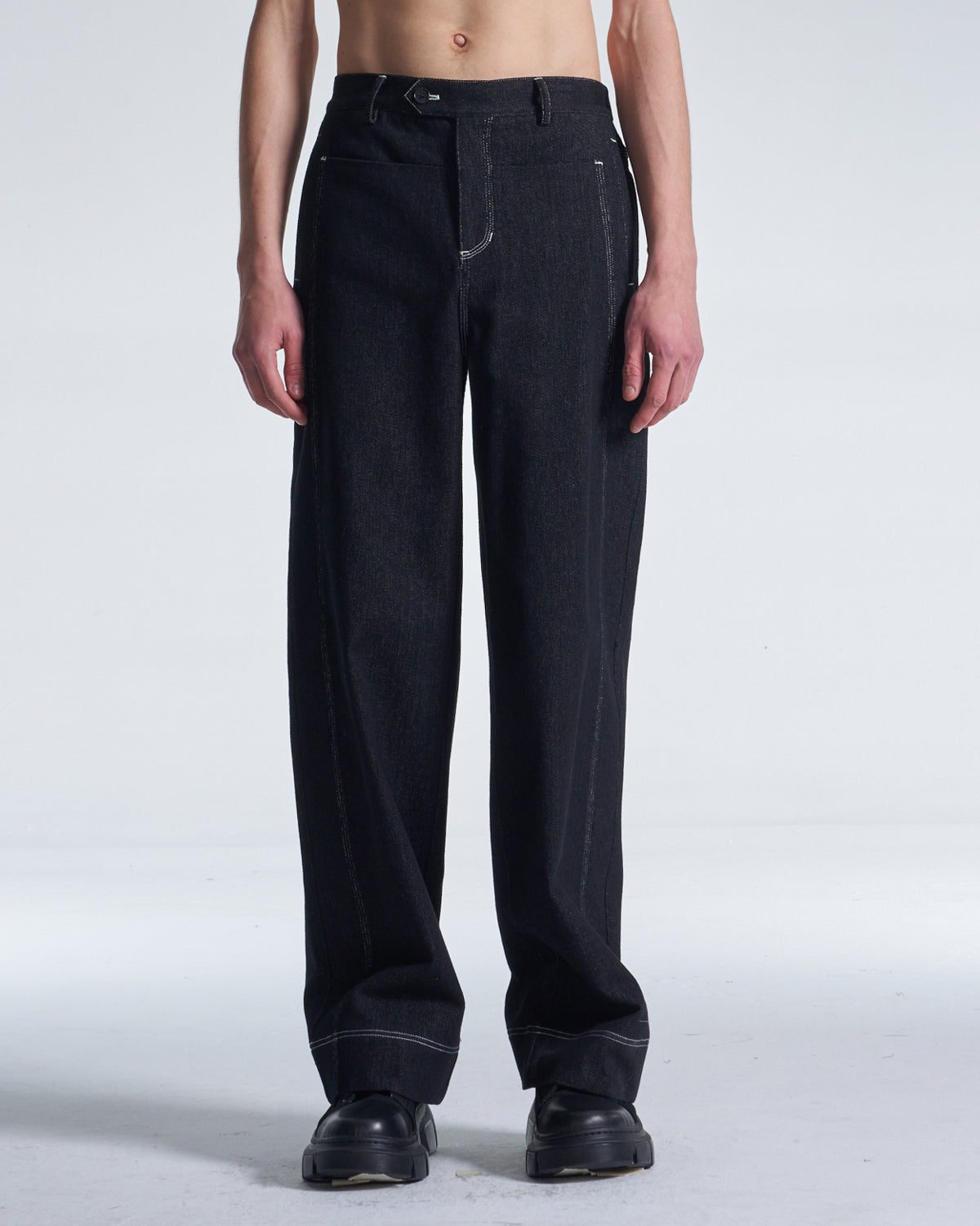 HARRISON WONG / Wide Leg Denim Pants - Black