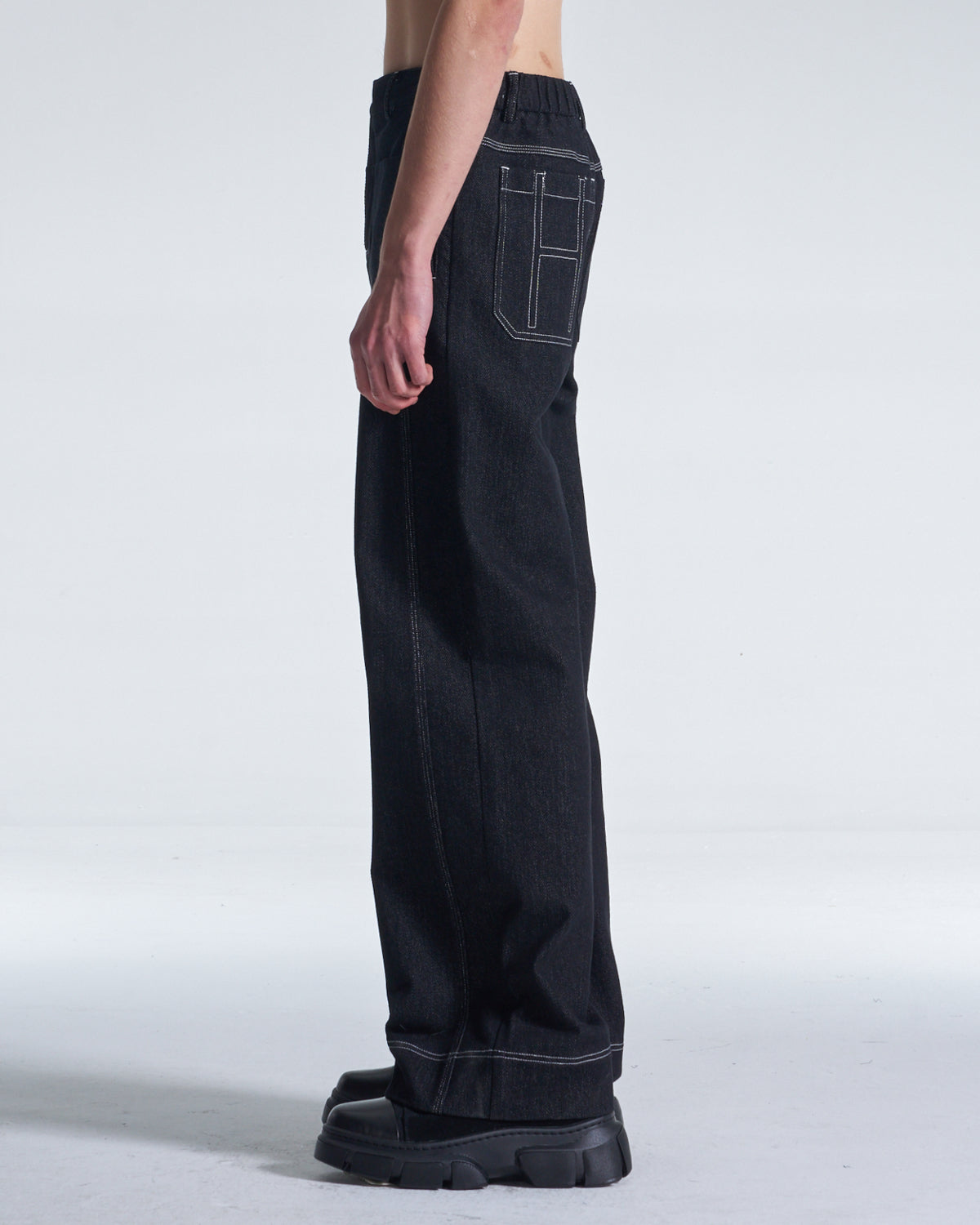 HARRISON WONG / Wide Leg Denim Pants - Black
