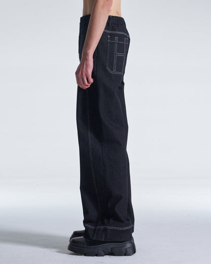 HARRISON WONG / Wide Leg Denim Pants - Black
