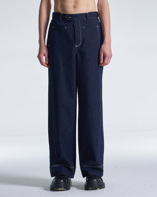 HARRISON WONG / Wide Leg Denim Pants - Navy