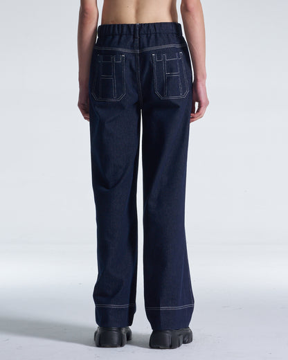 HARRISON WONG / Wide Leg Denim Pants - Navy