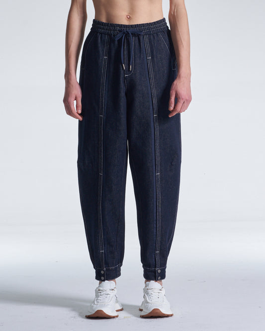 HARRISON WONG / Wide Leg Cotton Pants With Big Back Pockets