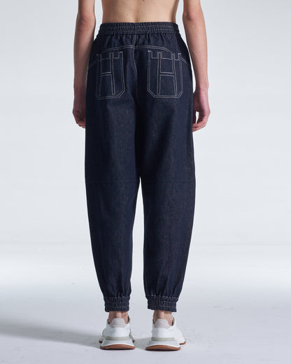 HARRISON WONG / Wide Leg Cotton Pants With Big Back Pockets