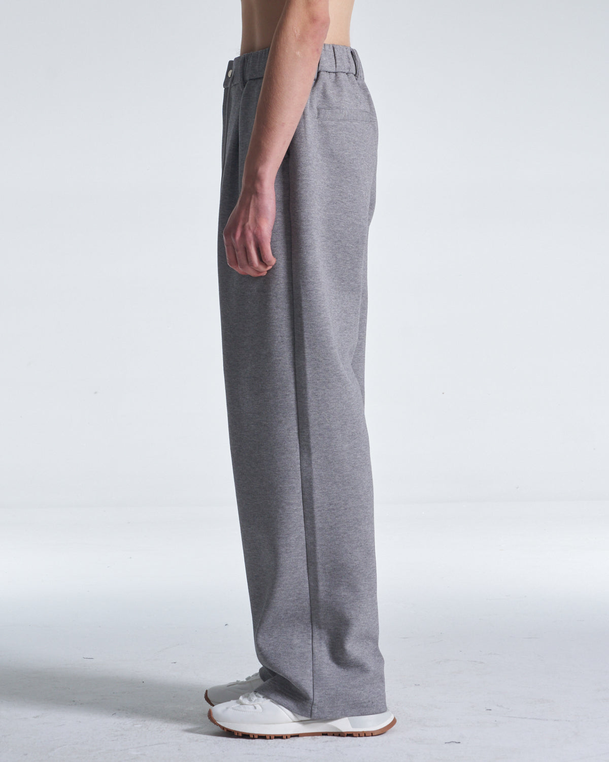 HARRISON WONG / Honeycomb Knit Wide Leg Pants - Grey
