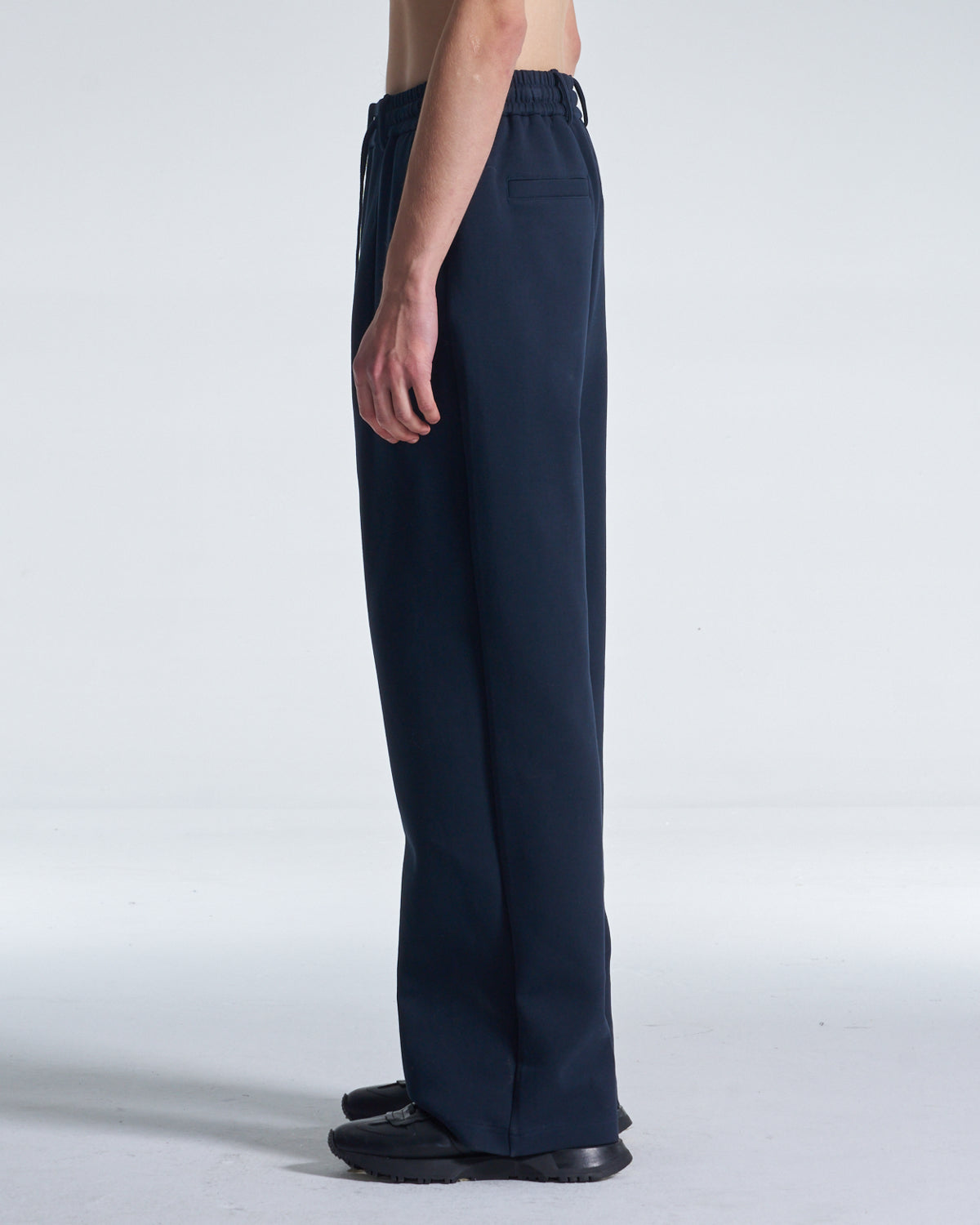 HARRISON WONG / Honeycomb Knit Wide Leg Pants - Navy