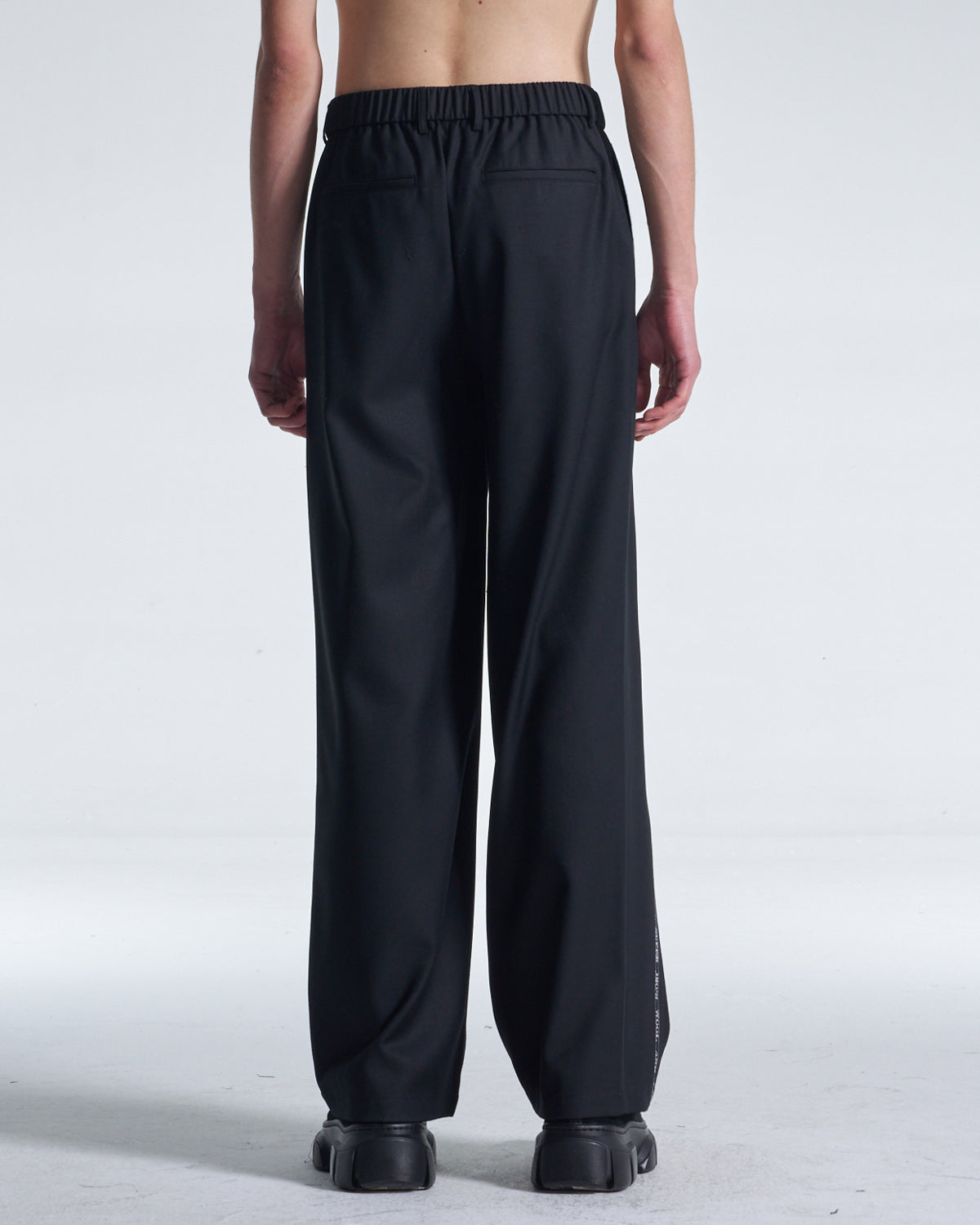 HARRISON WONG / Wool Pants With Denim Contrast - Black