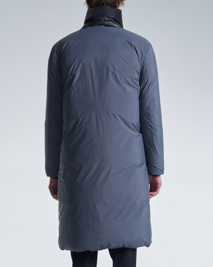 HARRISON WONG / Reversible Down Coat With Belt - Black × Grey