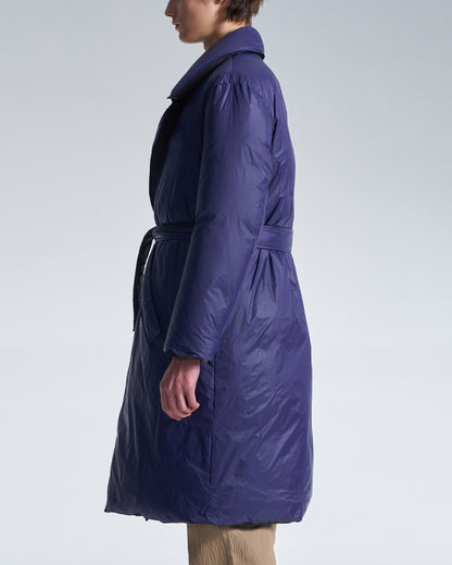 HARRISON WONG / Reversible Down Coat With Belt - Navy × Black