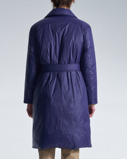 HARRISON WONG / Reversible Down Coat With Belt - Navy × Black