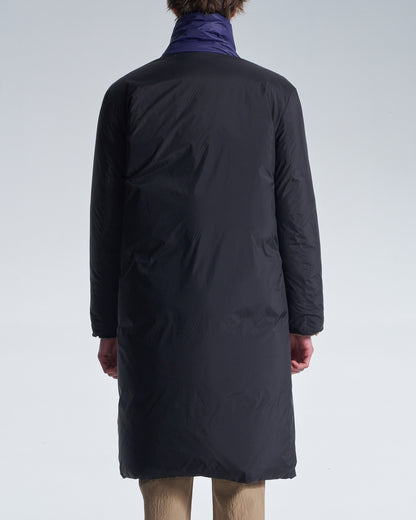 HARRISON WONG / Reversible Down Coat With Belt - Navy × Black