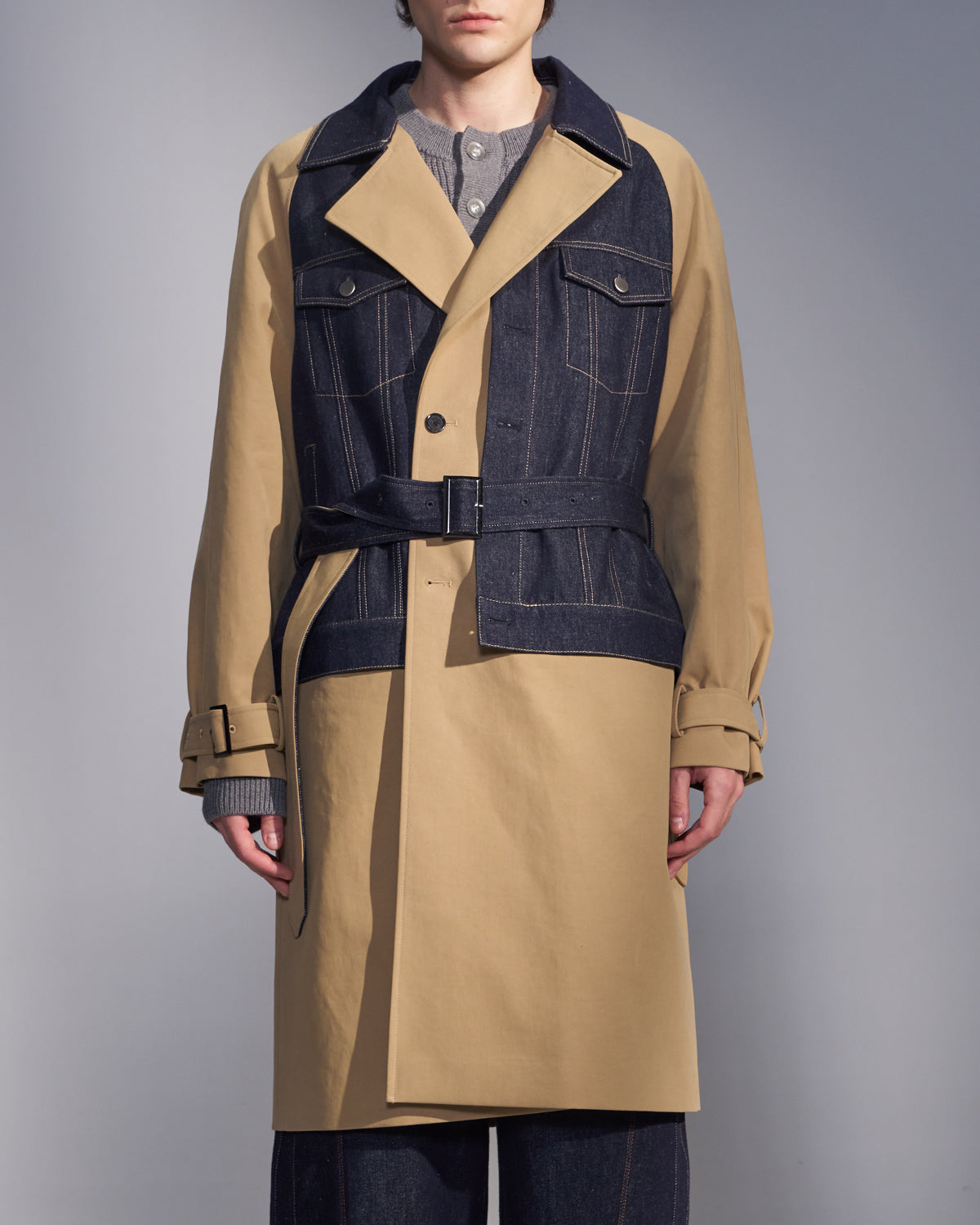 HARRISON WONG / Deconstructed Trench Coat With Denim