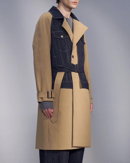 HARRISON WONG / Deconstructed Trench Coat With Denim