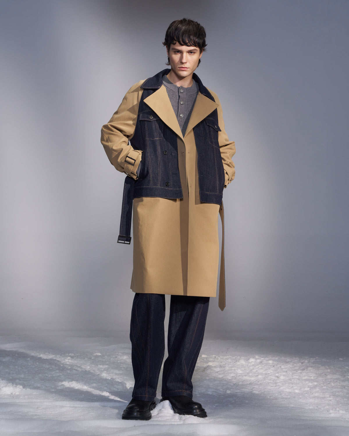 HARRISON WONG / Deconstructed Trench Coat With Denim