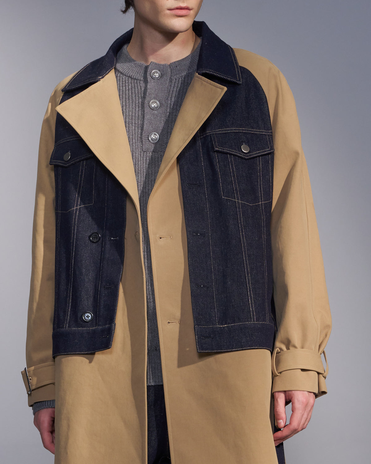 HARRISON WONG / Deconstructed Trench Coat With Denim