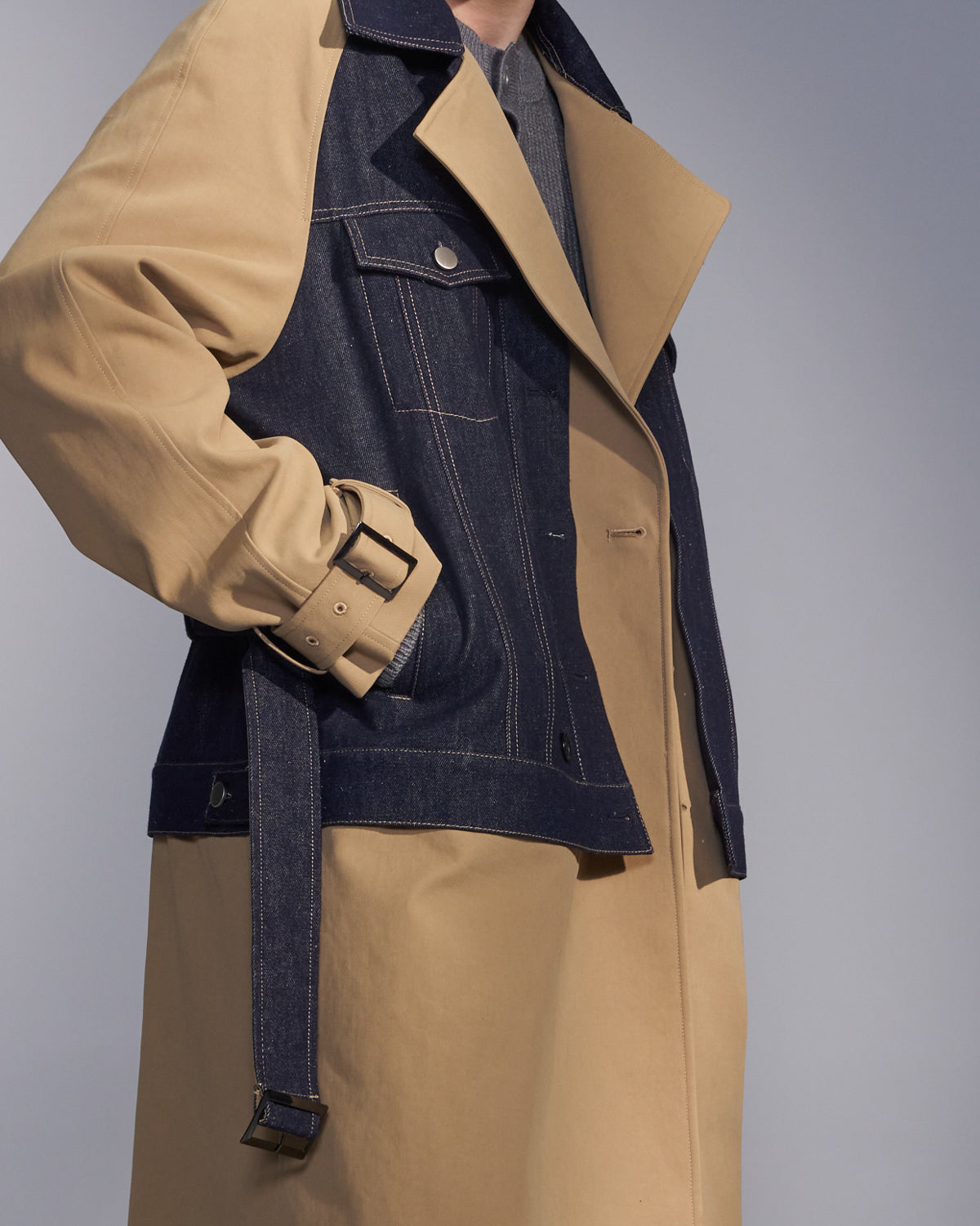 HARRISON WONG / Deconstructed Trench Coat With Denim