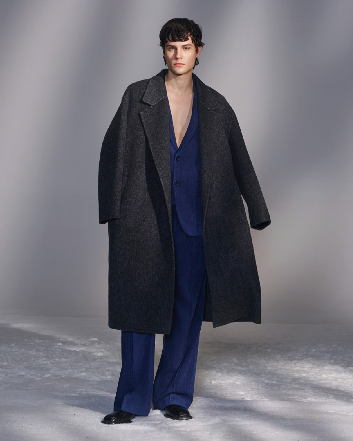 HARRISON WONG / Moleskin Tailored Suit Pants - Blue