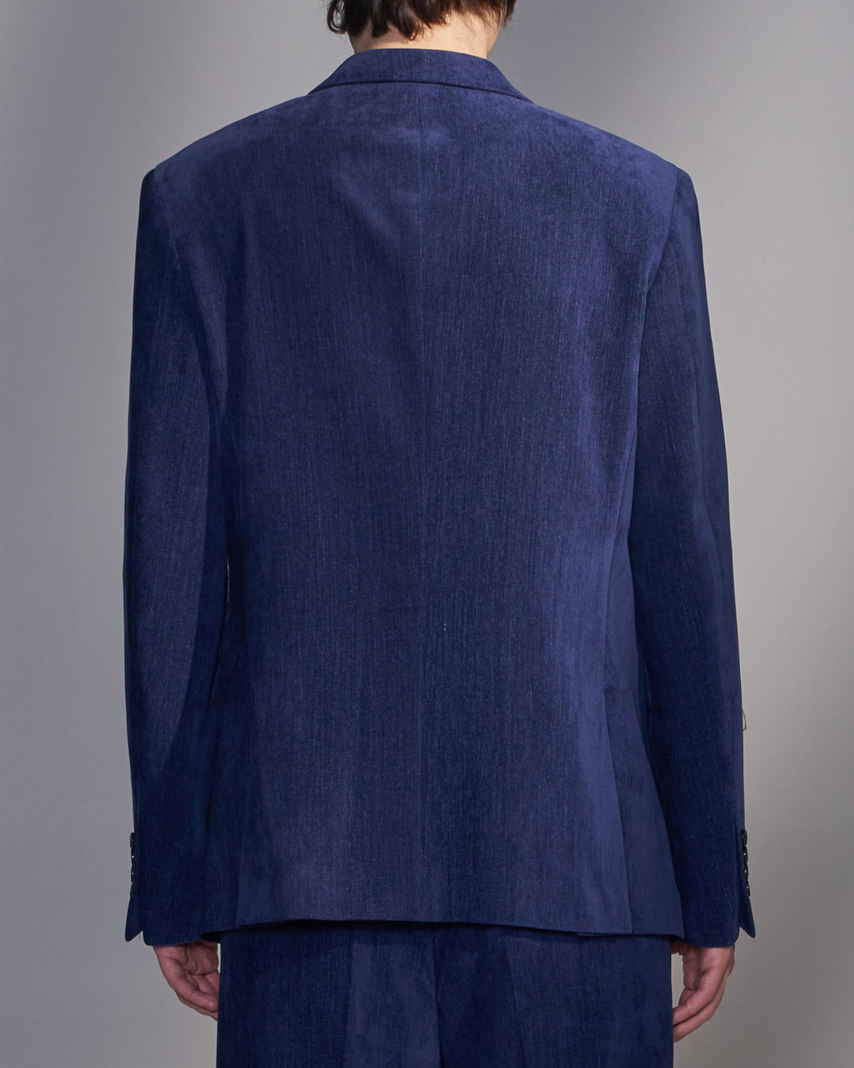 HARRISON WONG / Moleskin 2-Button Tailored Blazer - Blue