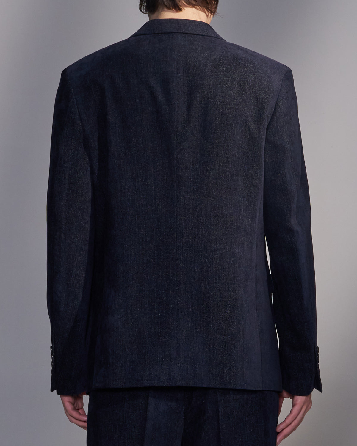 HARRISON WONG / Moleskin 2-Button Tailored Blazer - Navy