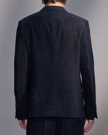 HARRISON WONG / Moleskin 2-Button Tailored Blazer - Navy