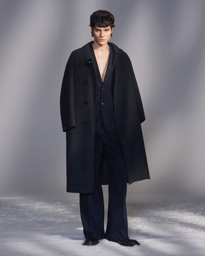 HARRISON WONG / Moleskin Tailored Suit Pants - Navy