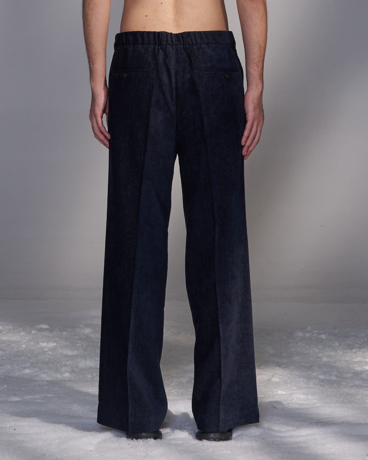 HARRISON WONG / Moleskin Tailored Suit Pants - Navy