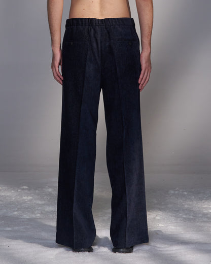 HARRISON WONG / Moleskin Tailored Suit Pants - Navy