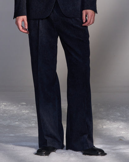 HARRISON WONG / Moleskin Tailored Suit Pants - Navy