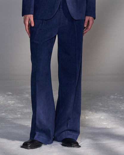 HARRISON WONG / Moleskin Tailored Suit Pants - Blue