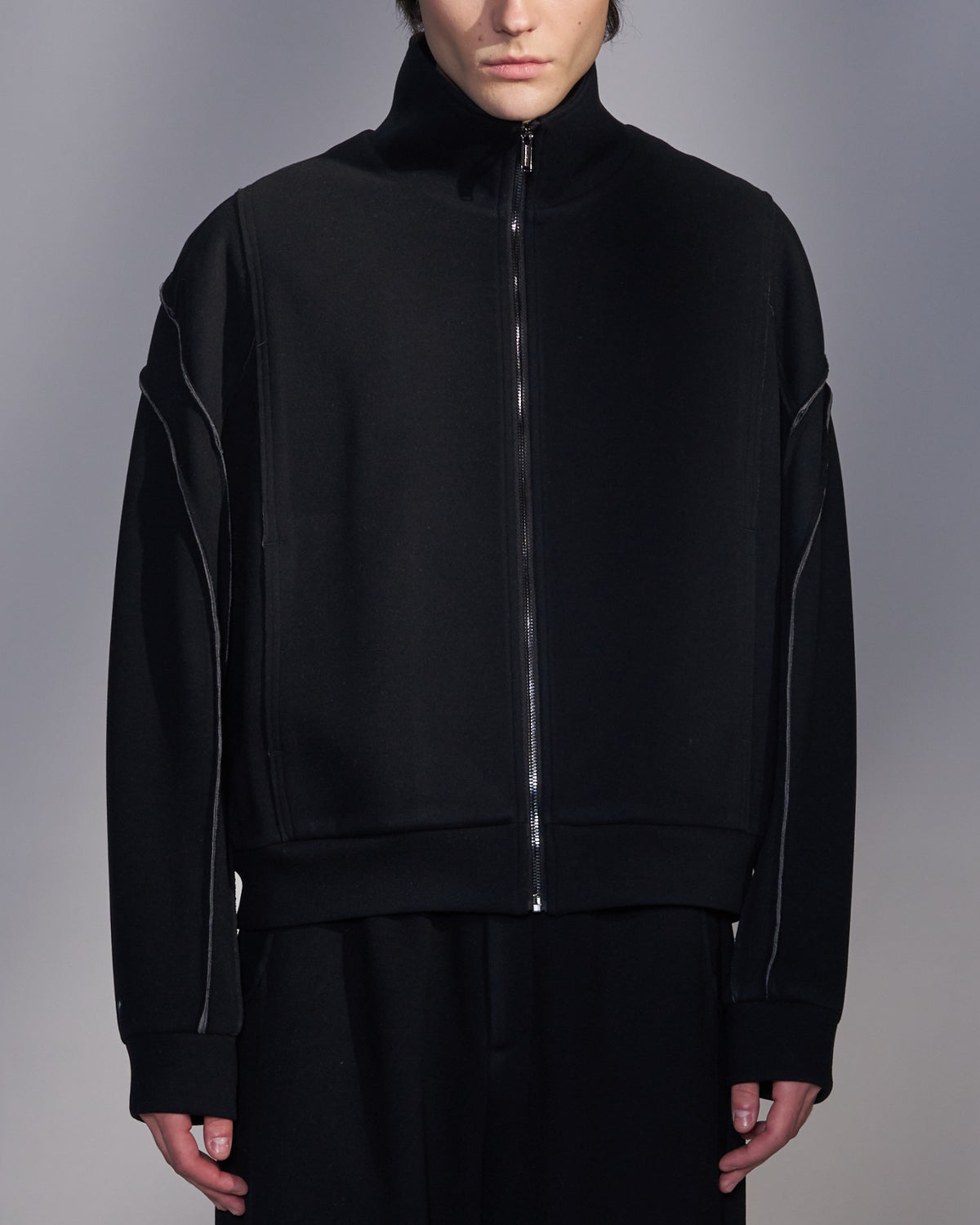 HARRISON WONG / Stand Collar Knit Zip-Up Jacket