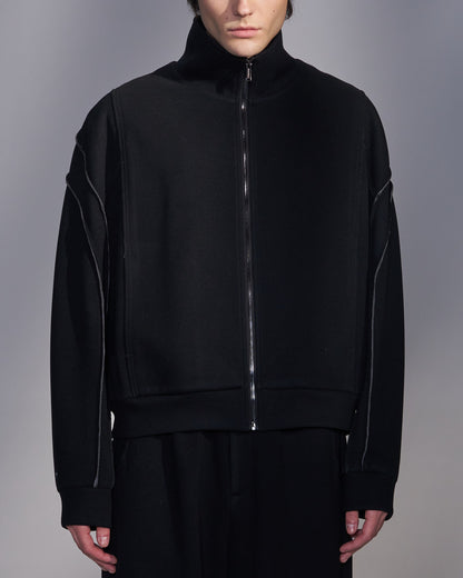 HARRISON WONG / Stand Collar Knit Zip-Up Jacket