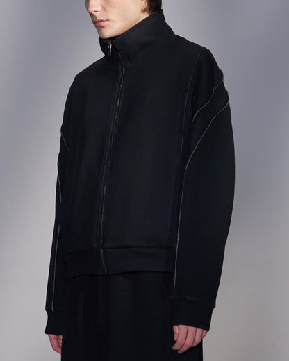 HARRISON WONG / Stand Collar Knit Zip-Up Jacket