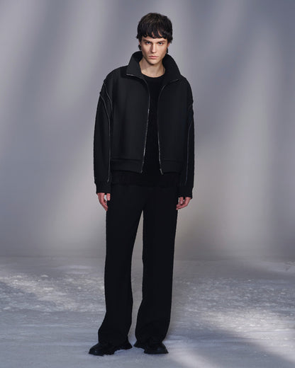 HARRISON WONG / Smocked Corduroy T-Shirt - Black
