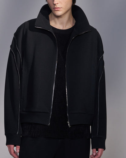 HARRISON WONG / Stand Collar Knit Zip-Up Jacket