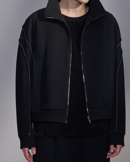 HARRISON WONG / Stand Collar Knit Zip-Up Jacket