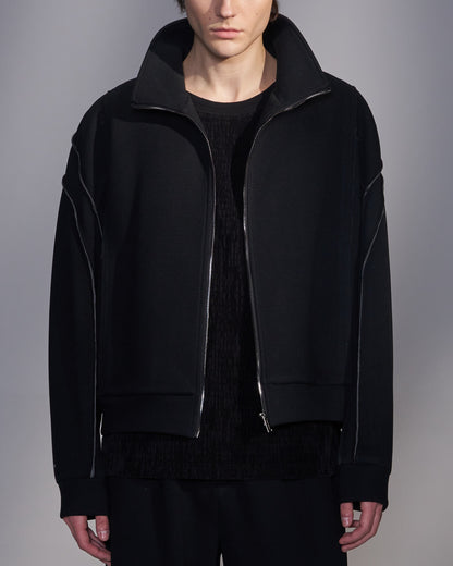 HARRISON WONG / Stand Collar Knit Zip-Up Jacket